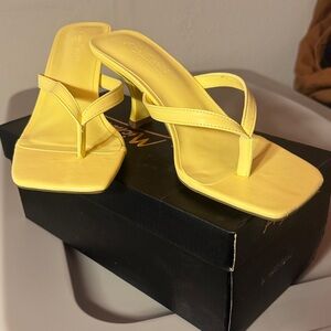 Yellow Women's Heeled Sandals